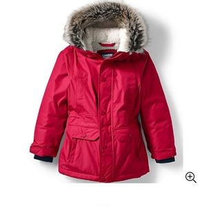Lands End Kids Expedition Parka. Red, Size S(7-8)